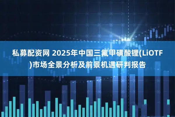 私募配资网 2025年中国三氟甲磺酸锂(LiOTF)市场全景分析及前景机遇研判报告